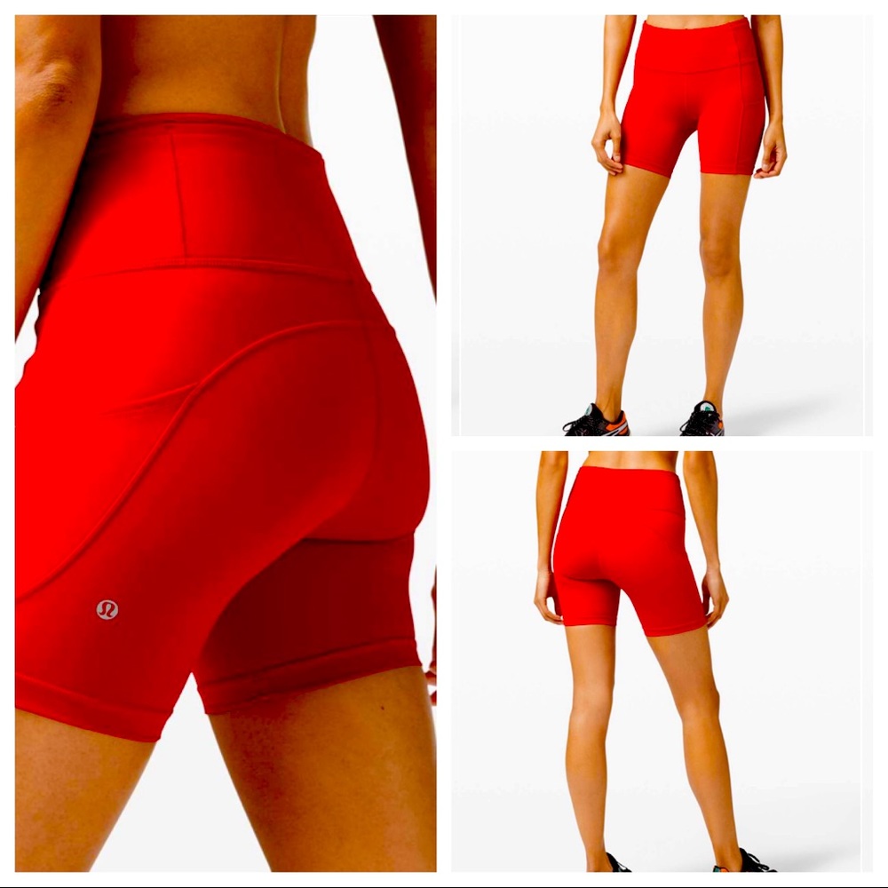 Lululemon Fast and Free Hi-Rise Short 6" Dark Red